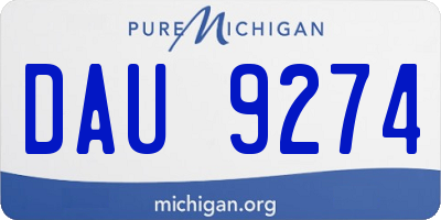 MI license plate DAU9274