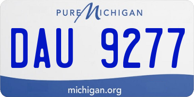 MI license plate DAU9277