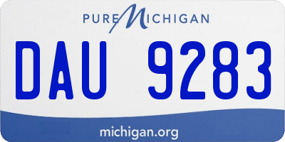 MI license plate DAU9283