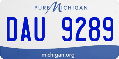 MI license plate DAU9289