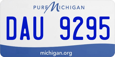 MI license plate DAU9295