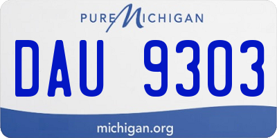 MI license plate DAU9303