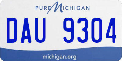 MI license plate DAU9304
