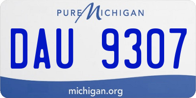 MI license plate DAU9307