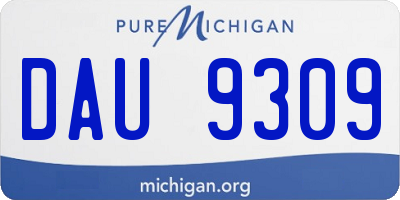 MI license plate DAU9309