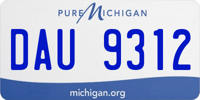 MI license plate DAU9312