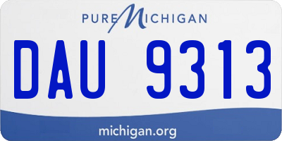 MI license plate DAU9313
