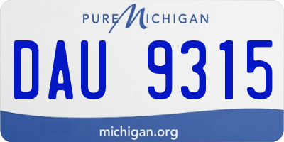 MI license plate DAU9315