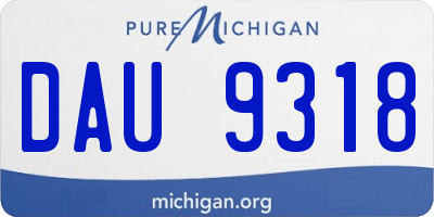 MI license plate DAU9318