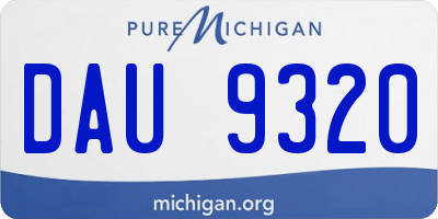 MI license plate DAU9320