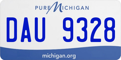 MI license plate DAU9328