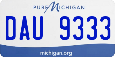 MI license plate DAU9333