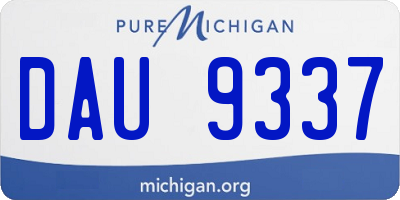 MI license plate DAU9337