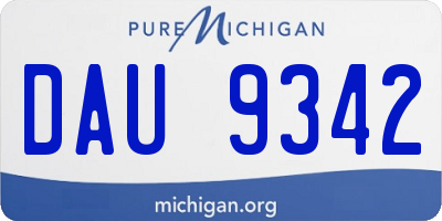 MI license plate DAU9342