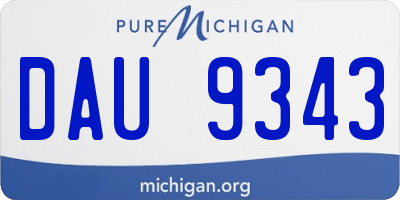 MI license plate DAU9343