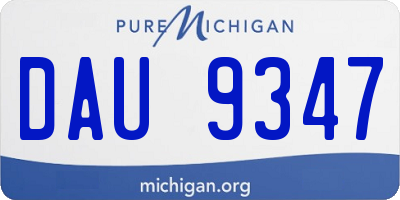 MI license plate DAU9347