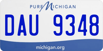 MI license plate DAU9348