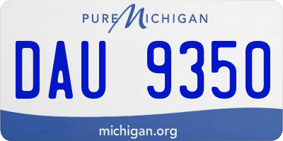 MI license plate DAU9350