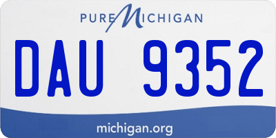 MI license plate DAU9352