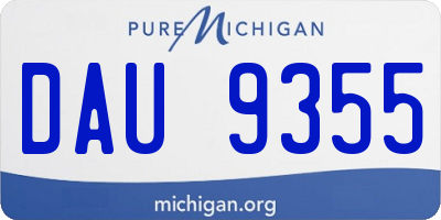 MI license plate DAU9355