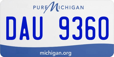 MI license plate DAU9360