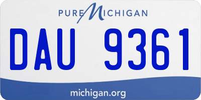 MI license plate DAU9361