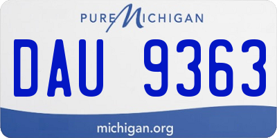 MI license plate DAU9363