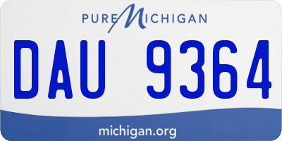 MI license plate DAU9364