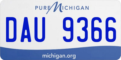 MI license plate DAU9366
