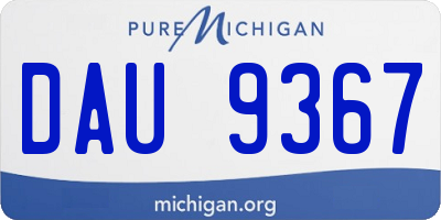 MI license plate DAU9367