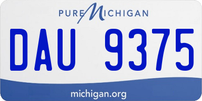 MI license plate DAU9375