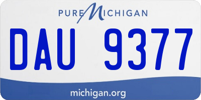 MI license plate DAU9377
