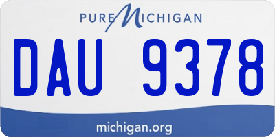 MI license plate DAU9378