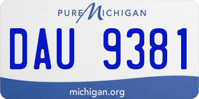 MI license plate DAU9381