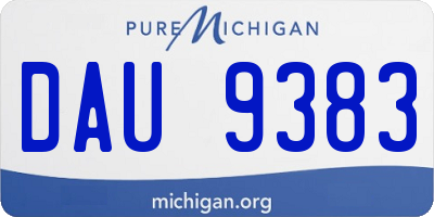 MI license plate DAU9383