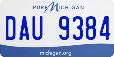 MI license plate DAU9384
