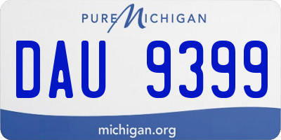 MI license plate DAU9399
