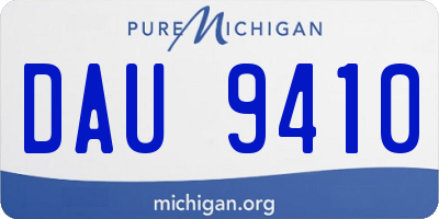 MI license plate DAU9410