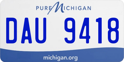 MI license plate DAU9418