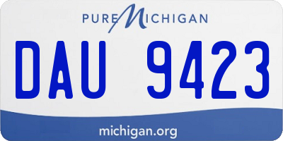 MI license plate DAU9423