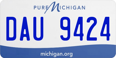 MI license plate DAU9424