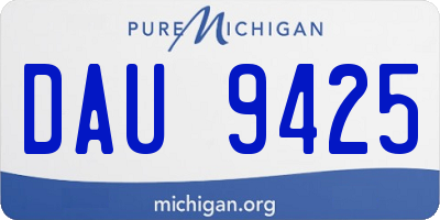 MI license plate DAU9425