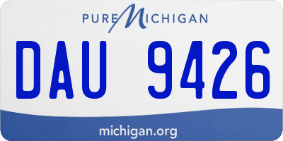 MI license plate DAU9426
