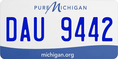 MI license plate DAU9442