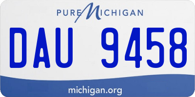 MI license plate DAU9458