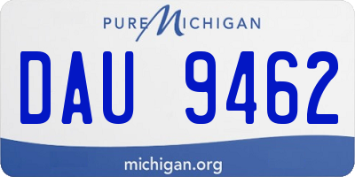 MI license plate DAU9462