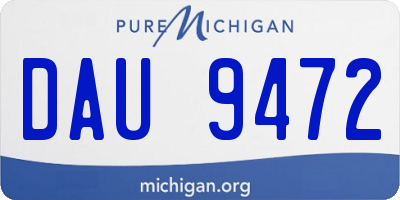 MI license plate DAU9472
