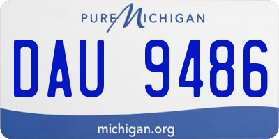 MI license plate DAU9486