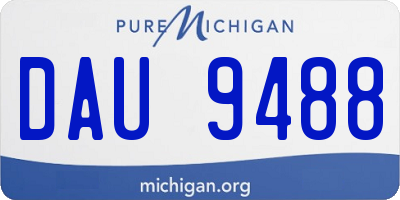 MI license plate DAU9488