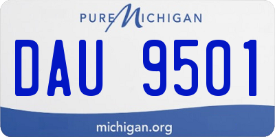 MI license plate DAU9501